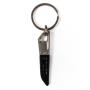 View Leather Tipped Keyring Grey Full-Sized Product Image